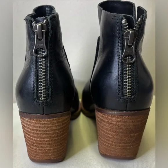 Kork Ease Black Chandra Ankle Leather Boots Size 6.5 M