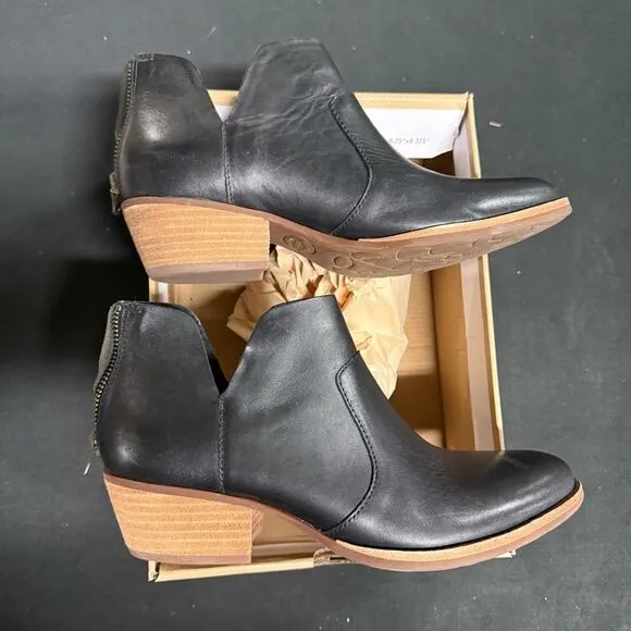 Kork-Ease Skye Black Leather Ankle Boots 7.5
