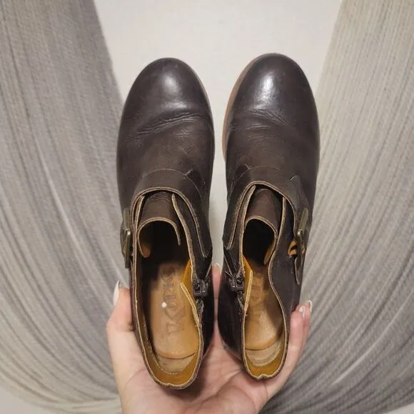 Korks by Kork-Ease &quot;Nanda&quot; Brown Leather Ankle Boots Sz 7