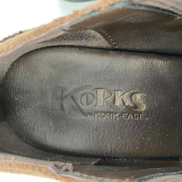 Korks by Kork Ease Kit Wingtip Ankle Boots Booties Distressed Leather 7.5