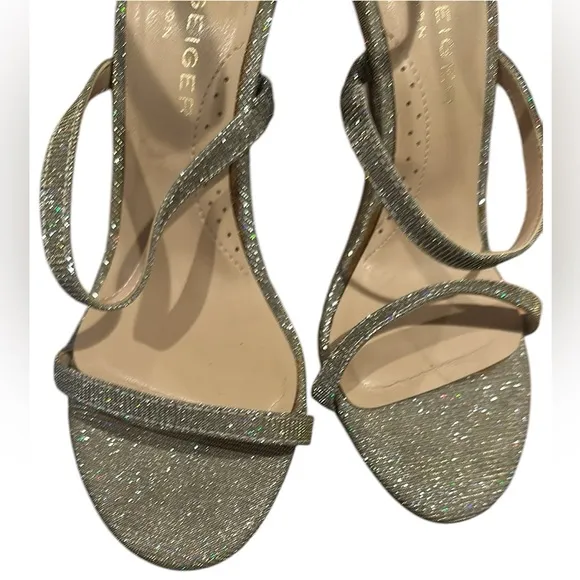KURT GEIGER LONDON PARK LANE SPARKLE ANKLE STRAP STILETTO HEELS SHOES 38.5