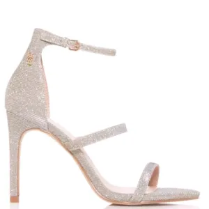 KURT GEIGER LONDON PARK LANE SPARKLE ANKLE STRAP STILETTO HEELS SHOES 38.5