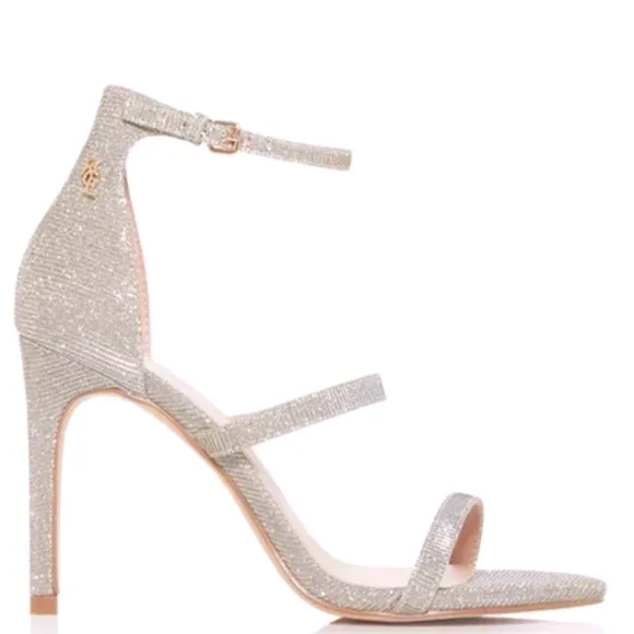 KURT GEIGER LONDON PARK LANE SPARKLE ANKLE STRAP STILETTO HEELS SHOES 38.5