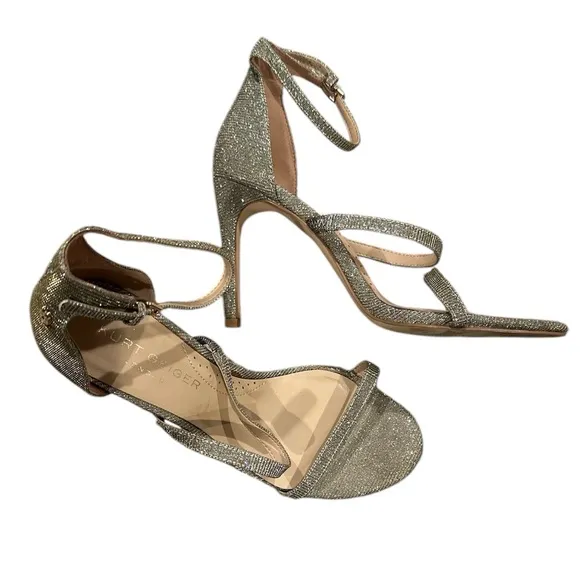 KURT GEIGER LONDON PARK LANE SPARKLE ANKLE STRAP STILETTO HEELS SHOES 38.5