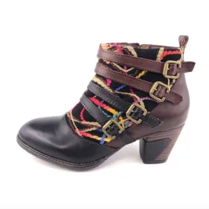 L' Artiste Spring Step Redding Ankle Boots Women's Size EUR 40 Brown Multicolor