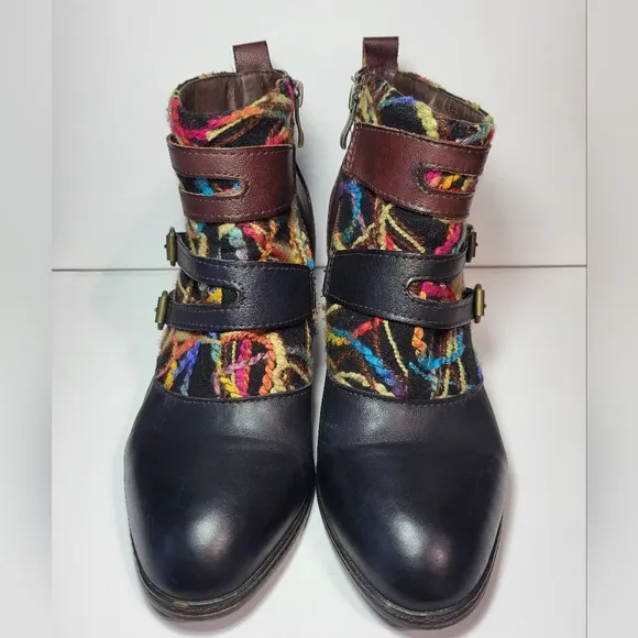 L' Artiste Spring Step Redding Ankle Boots Women's Size EUR 40 Brown Multicolor