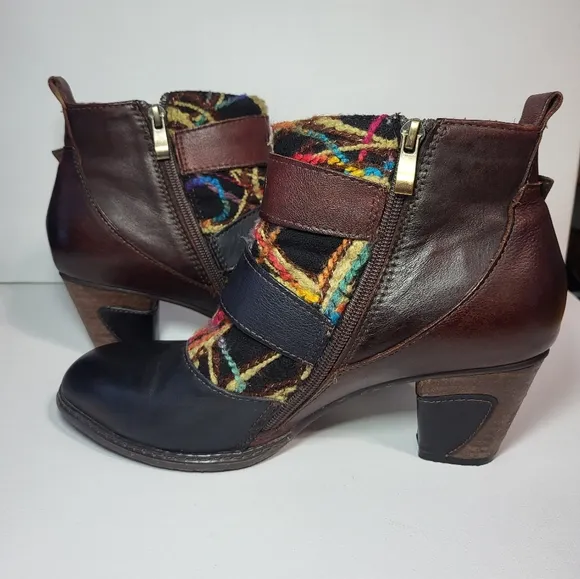 L' Artiste Spring Step Redding Ankle Boots Women's Size EUR 40 Brown Multicolor