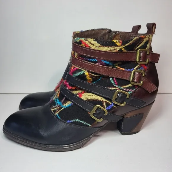 L' Artiste Spring Step Redding Ankle Boots Women's Size EUR 40 Brown Multicolor
