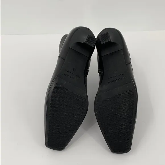 La Canadiene Tahlia black ankle boots leather zipper kitten heel shoe women 5.5