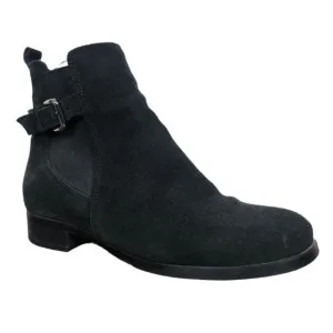 La Canadienne Black Suede Buckle Detail Chelsea Ankle Boots Women's Size 5.5