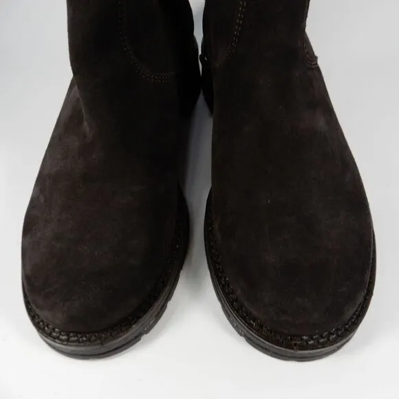 LA CANADIENNE Corey Buckle Bootie Boots Size 6 Waterproof Suede Brown NEW $525