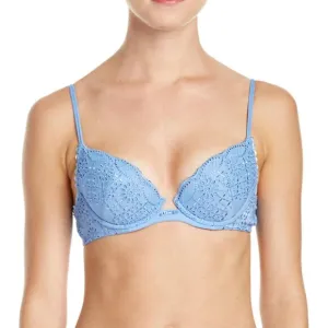 La Perla Sangallo Laser Cut Floral Underwire Demi Sky Blue