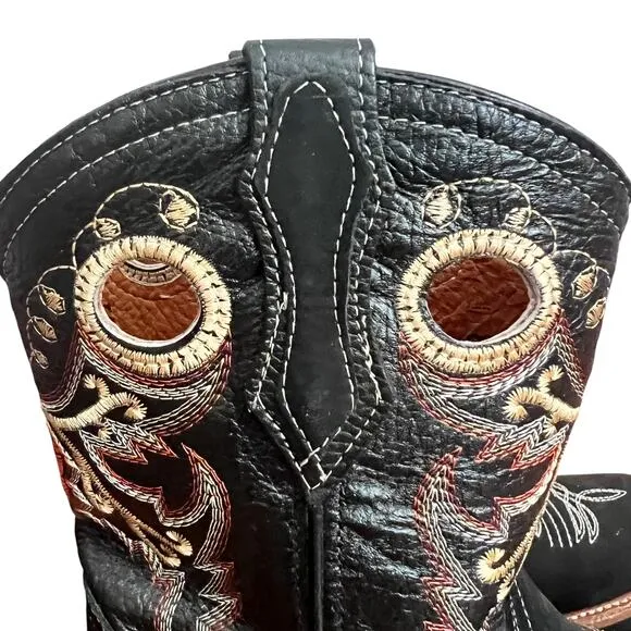 La Sierra Leather Square Toe Embroidered Western Boots Size 8