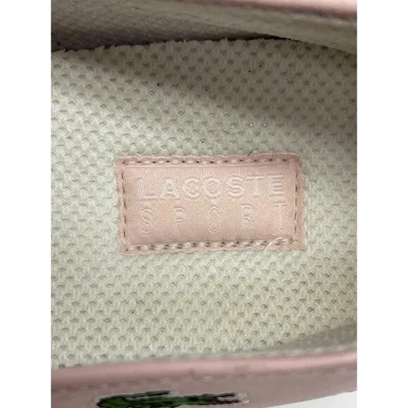LACOSTE Girl's Antibes Pink Mary Jane Adjustable Shoes Leather Kids Size 5.5