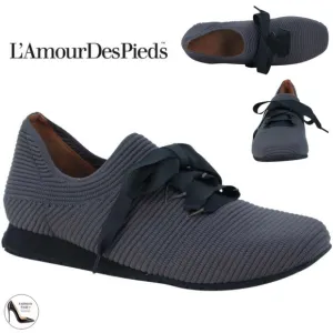 L'amour Des Pieds Taimah Sneaker Dark Gray Lace Up Runner Comfortable Shoes 6.5