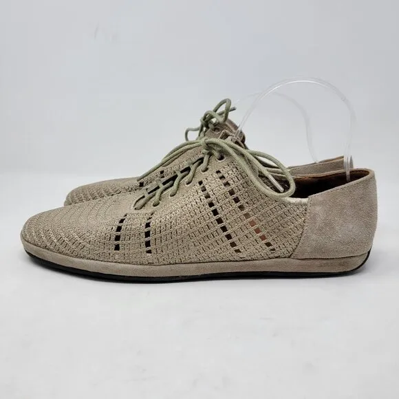 L'Amour Des Pieds Women's 11 Taupe Yannic Oxford Lace Up Shoes Lactae Hevea