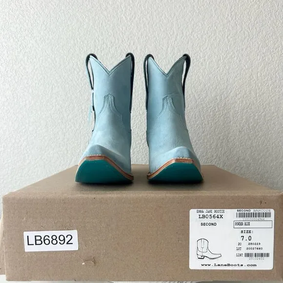 Lane EMMA JANE Womens Cowboy Bootie 7 Western Blue Cowgirl Short Ankle Boots
