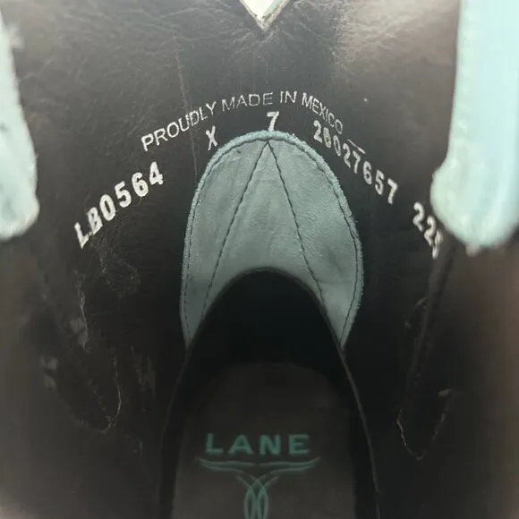 Lane EMMA JANE Womens Cowboy Bootie 7 Western Blue Cowgirl Short Ankle Boots