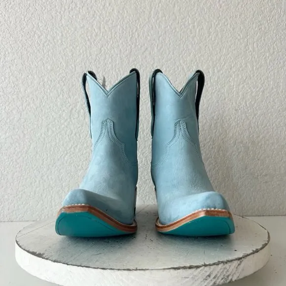 Lane EMMA JANE Womens Cowboy Bootie 7 Western Blue Cowgirl Short Ankle Boots