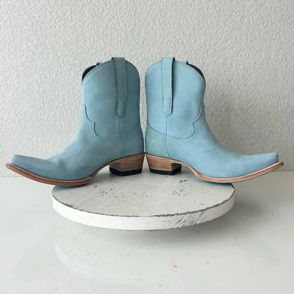Lane EMMA JANE Womens Cowboy Bootie 7 Western Blue Cowgirl Short Ankle Boots