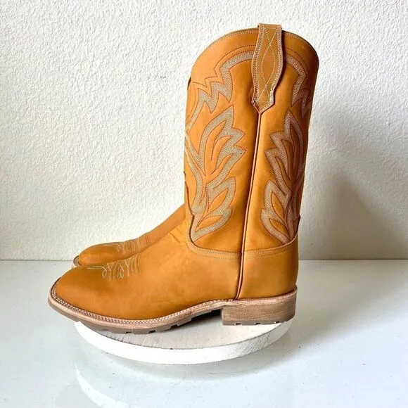 Lane Give it a Shot Mens Cowboy Boots Size 8 Western Square Toe Brown Leather