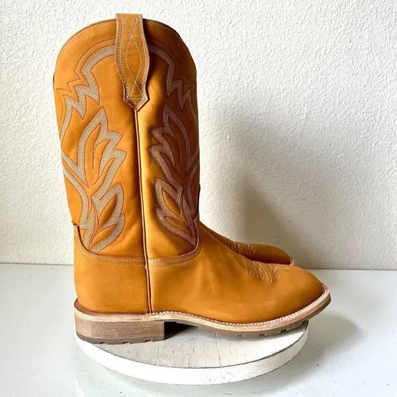 Lane Give it a Shot Mens Cowboy Boots Size 8 Western Square Toe Brown Leather