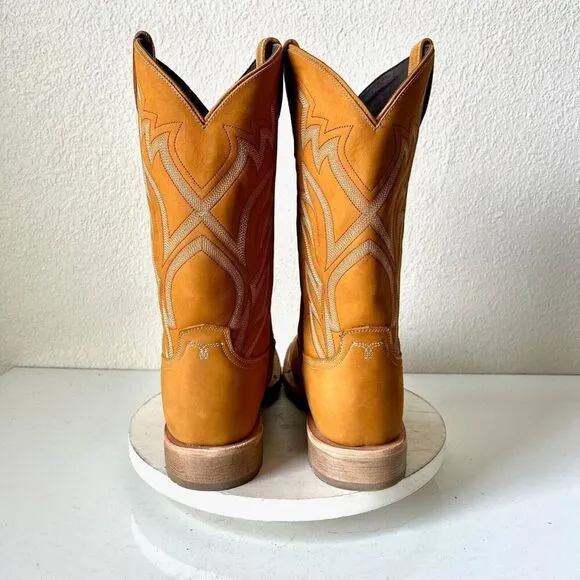 Lane Give it a Shot Mens Cowboy Boots Size 8 Western Square Toe Brown Leather
