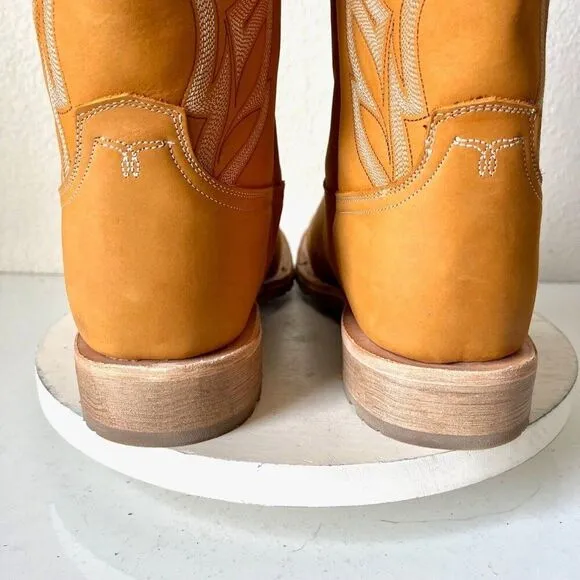 Lane Give it a Shot Mens Cowboy Boots Size 8 Western Square Toe Brown Leather