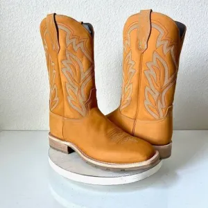 Lane Give it a Shot Mens Cowboy Boots Size 8 Western Square Toe Brown Leather