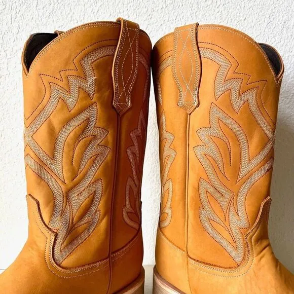 Lane Give it a Shot Mens Cowboy Boots Size 8 Western Square Toe Brown Leather
