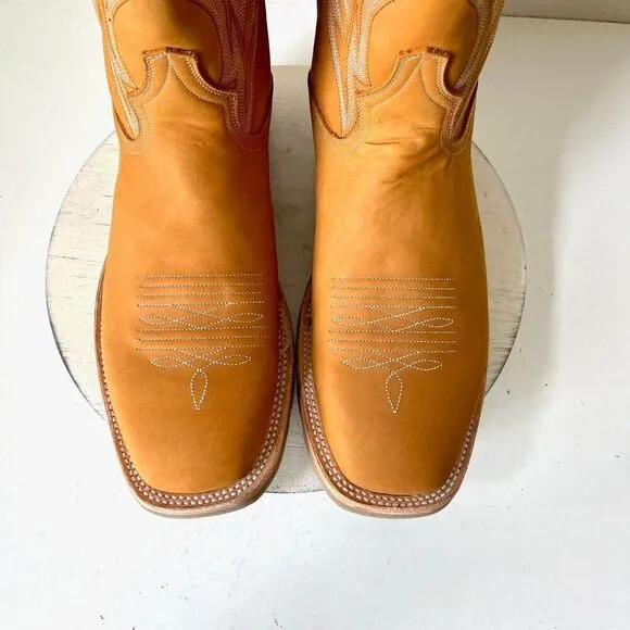 Lane Give it a Shot Mens Cowboy Boots Size 8 Western Square Toe Brown Leather