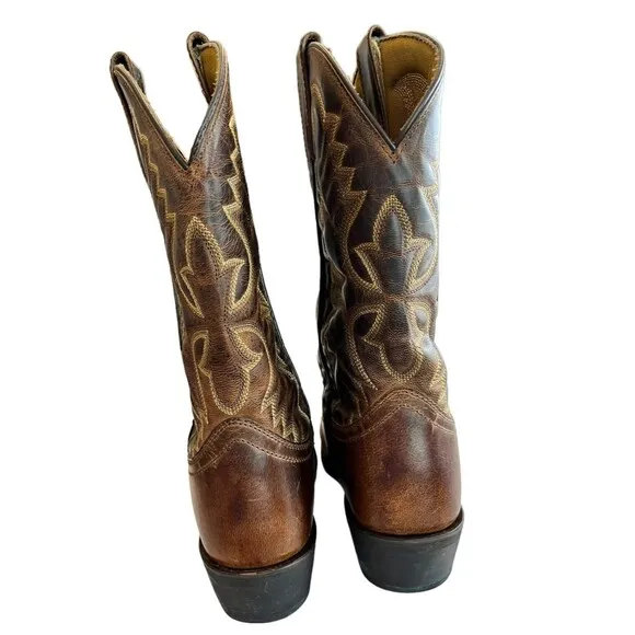 Laredo Birchwood Mens Western Cowboy Boot Sz 8.5D Tan Distressed