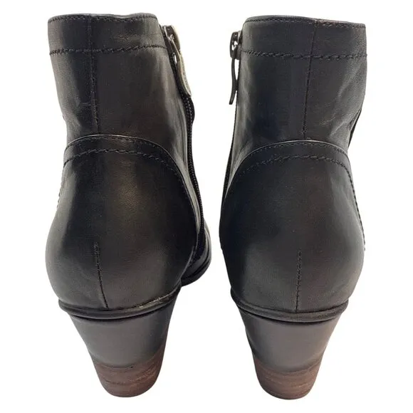L'ARTISTE by Spring Step BELGARD Black Leather ANKLE BOOTS Size 38