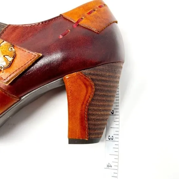 L'Artiste by Spring Step Wonderous Leather Bootie. Brown Multi. Size US 10.5-11