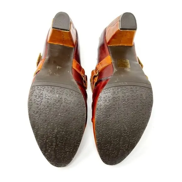L'Artiste by Spring Step Wonderous Leather Bootie. Brown Multi. Size US 10.5-11