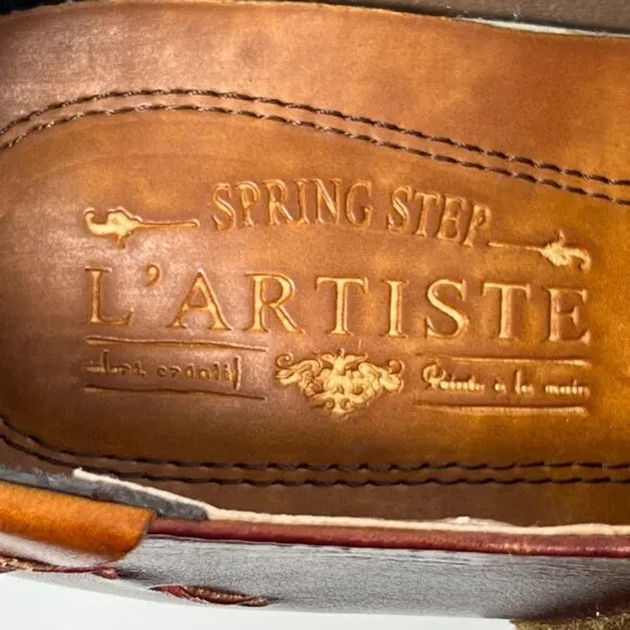 L'Artiste by Spring Step Wonderous Leather Bootie. Brown Multi. Size US 10.5-11