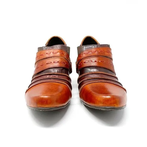 L'Artiste by Spring Step Wonderous Leather Bootie. Brown Multi. Size US 10.5-11