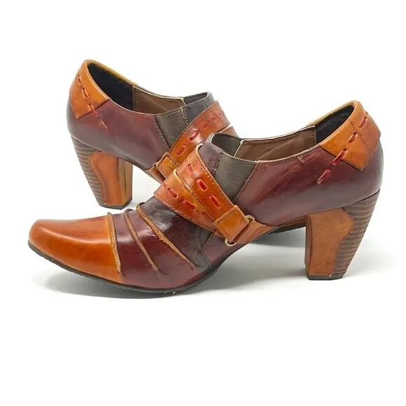 L'Artiste by Spring Step Wonderous Leather Bootie. Brown Multi. Size US 10.5-11