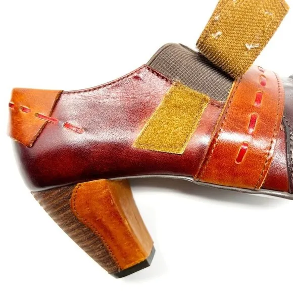 L'Artiste by Spring Step Wonderous Leather Bootie. Brown Multi. Size US 10.5-11