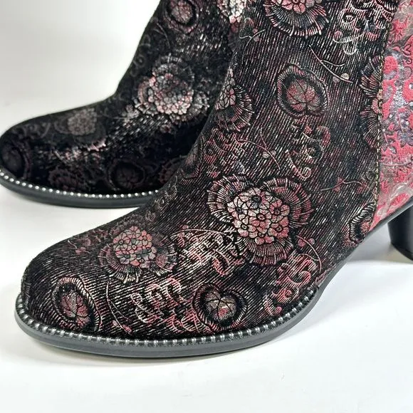 L'ARTISTE DESSALTA POSIE BOOTS Women’s EU Size 40 Red Floral Print Spring Step 9