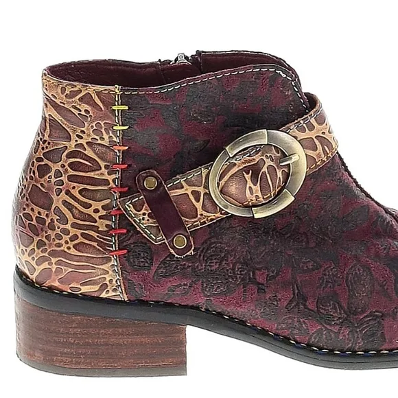 L'ARTISTE GEORGIANA French Inspired Ankle Boots Bootie’s Size EU 36 US 6 Leather