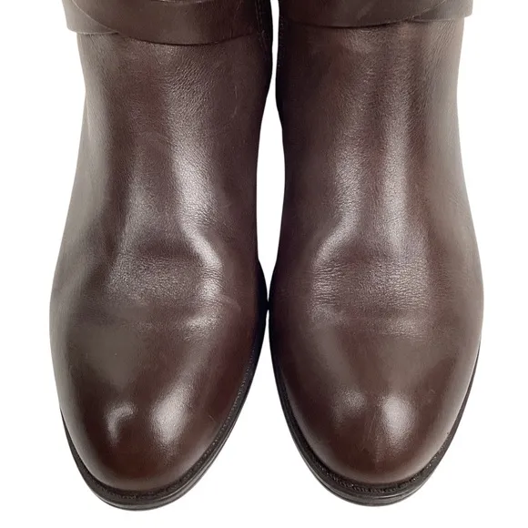 Lauren Ralph Lauren Mariah Knee High Leather Riding Boots Brown