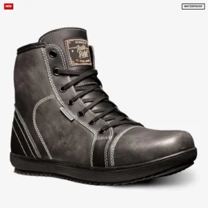 Leather Motorcycle Boots - Black Comanche