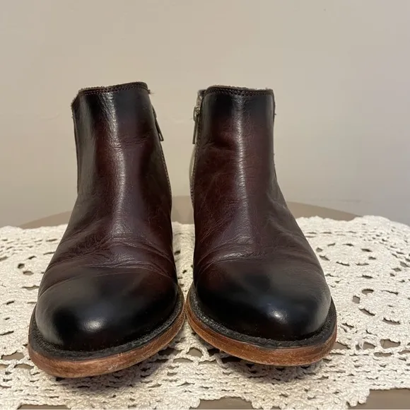 Liberty Black Brown Leather and Plaid Ankle Boots