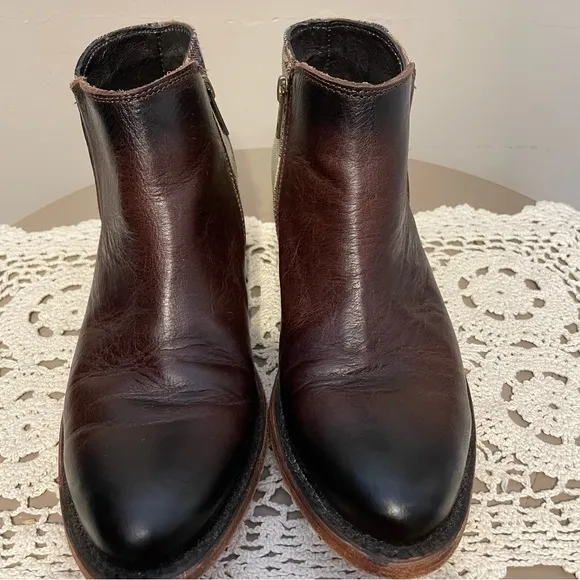 Liberty Black Brown Leather and Plaid Ankle Boots