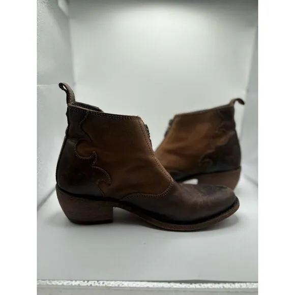 Liberty Black Womens Western‎ Brown Leather Boots Size 7 Ankle