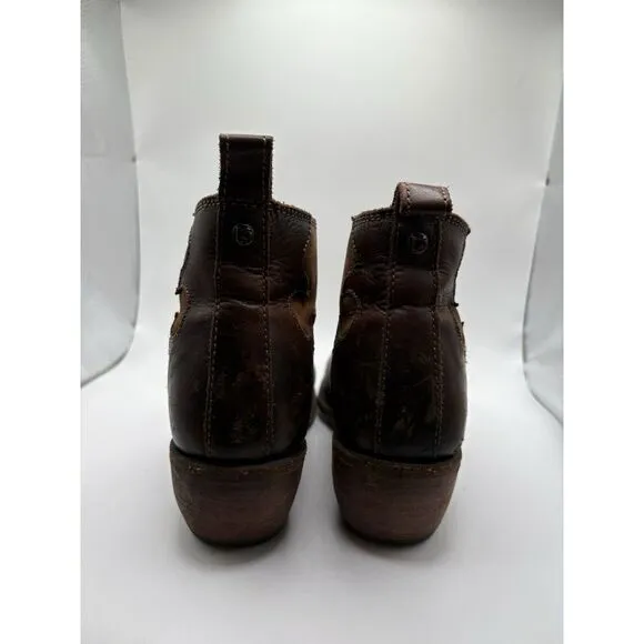Liberty Black Womens Western‎ Brown Leather Boots Size 7 Ankle