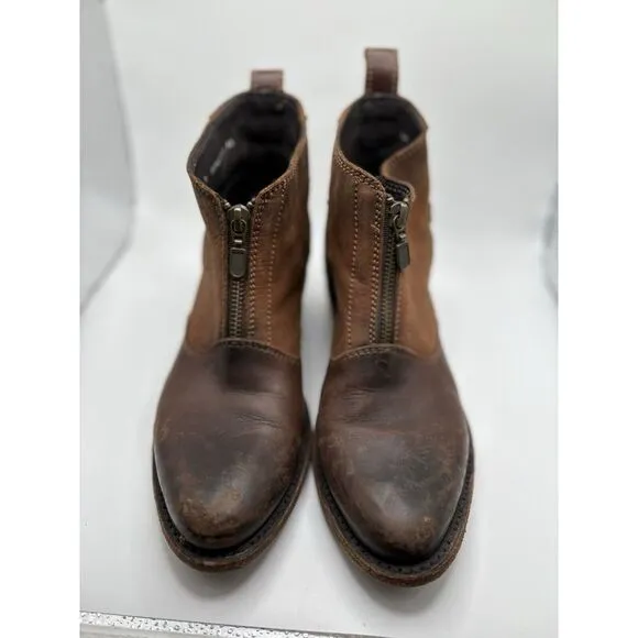 Liberty Black Womens Western‎ Brown Leather Boots Size 7 Ankle