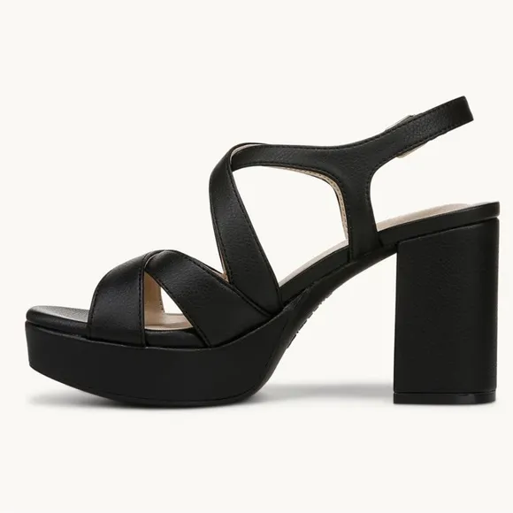 Life Stride Black Platform Shoes with Adjustable Strap