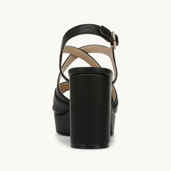 Life Stride Black Platform Shoes with Adjustable Strap